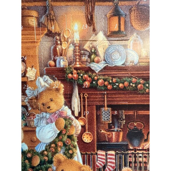 Vintage 1998 Carol Lawson Advent Calendar Teddy Bear Christmas Kitchen Scene Mol - Picture 6 of 9